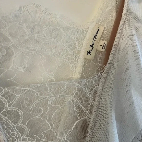 For Love And Lemons Stardust Mini Dress - White Floral Lace - Picture 4 of 14
